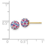 Load image into Gallery viewer, 14K Yellow Gold Blue Pink Multi Crystal 6mm Post Earrings