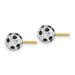 Load image into Gallery viewer, 14K Yellow Gold Black and White Crystal 6mm Post Earrings