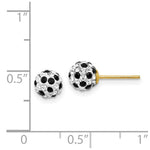 Load image into Gallery viewer, 14K Yellow Gold Black and White Crystal 6mm Post Earrings
