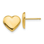 Load image into Gallery viewer, 14K Yellow Gold Heart Post Earrings