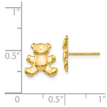 Load image into Gallery viewer, 14K Yellow Gold Teddy Bear Post Earrings