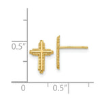 Load image into Gallery viewer, 14K Yellow Gold Yellow Gold Polished Cross Post Earrings
