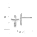 Load image into Gallery viewer, 14K White Gold Polished Cross Post Earrings