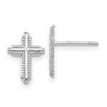 Load image into Gallery viewer, 14K White Gold Polished Cross Post Earrings