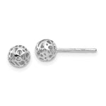 Load image into Gallery viewer, 14K White Gold Small Fancy Ball Post Earrings