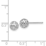 Load image into Gallery viewer, 14K White Gold Fancy Ball Post Earrings