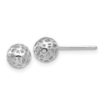 Load image into Gallery viewer, 14K White Gold Fancy Ball Post Earrings