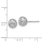 Load image into Gallery viewer, 14K White Gold Medium Fancy Ball Post Earrings