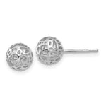 Load image into Gallery viewer, 14K White Gold Medium Fancy Ball Post Earrings
