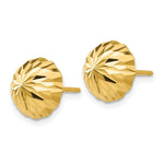 Load image into Gallery viewer, 14K Yellow Gold Diamond-cut 10mm Domed Post Earrings