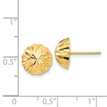 Load image into Gallery viewer, 14K Yellow Gold Diamond-cut 10mm Domed Post Earrings