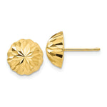 Load image into Gallery viewer, 14K Yellow Gold Diamond-cut 10mm Domed Post Earrings