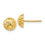 Load image into Gallery viewer, 14K Yellow Gold Diamond-cut 8mm Domed Post Earrings