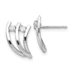 Load image into Gallery viewer, 14K White Polished Fancy CZ Post Earrings