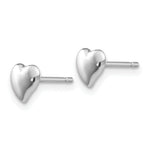 Load image into Gallery viewer, 14K White Polished Heart Post Earrings