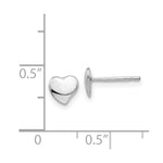Load image into Gallery viewer, 14K White Polished Heart Post Earrings