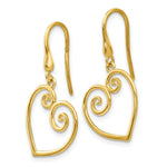 Load image into Gallery viewer, 14K Yellow Gold Yellow Gold Heart Dangle Shepherd Hook Earrings