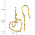 Load image into Gallery viewer, 14K Yellow Gold Yellow Gold Heart Dangle Shepherd Hook Earrings
