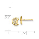 Load image into Gallery viewer, 14K Yellow Gold Polished CZ Moon Post Earrings