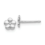Load image into Gallery viewer, 14K White Polished Flower Post Earrings