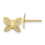 Load image into Gallery viewer, 14K Yellow Gold Polished Butterfly Post Earrings