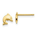 Load image into Gallery viewer, 14K Yellow Gold Polished Dolphin Post Earrings
