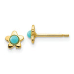 Load image into Gallery viewer, 14K Yellow Gold Polished Turquoise Star Post Earrings