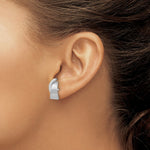 Load image into Gallery viewer, 14K White Gold Polished & Satin Fancy Post Earrings