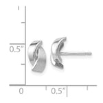 Load image into Gallery viewer, 14K White Gold Polished & Satin Fancy Post Earrings