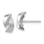 Load image into Gallery viewer, 14K White Gold Polished & Satin Fancy Post Earrings