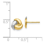 Load image into Gallery viewer, 14K Yellow Gold Polished & Rhodium Fancy Post Earrings 9mm width