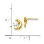 Load image into Gallery viewer, 14K Yellow Gold Moon & Star Post Earrings