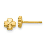 Load image into Gallery viewer, 14K Yellow Gold Polished 4-Leaf Clover Post Ear