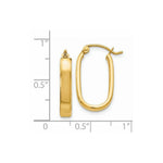 Load image into Gallery viewer, 14K Yellow Gold Polished 3.5mm Oval Hoop Earrings 3.5mm width