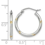 Load image into Gallery viewer, 14K Two-tone Gold Hoop Earrings 2mm width