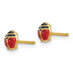 Load image into Gallery viewer, 14K Yellow Gold Enameled Ladybug Earrings