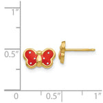 Load image into Gallery viewer, 14K Yellow Gold Enameled Butterfly Earrings