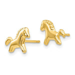 Load image into Gallery viewer, 14K Yellow Gold Pony Earrings