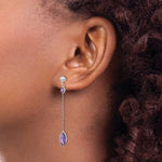Load image into Gallery viewer, 14K White Gold Amethyst Post Dangle Earrings