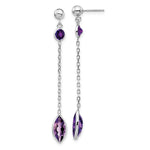 Load image into Gallery viewer, 14K White Gold Amethyst Post Dangle Earrings
