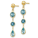 Load image into Gallery viewer, 14K Blue Topaz Gemstone Dangle Earrings