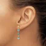 Load image into Gallery viewer, 14K Blue Topaz Gemstone Dangle Earrings