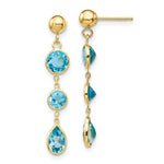 Load image into Gallery viewer, 14K Blue Topaz Gemstone Dangle Earrings