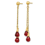 Load image into Gallery viewer, 14K Garnet Dangle Earrings