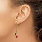 Load image into Gallery viewer, 14K Garnet Dangle Earrings
