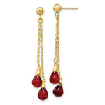 Load image into Gallery viewer, 14K Garnet Dangle Earrings