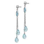Load image into Gallery viewer, 14K White Gold Blue Topaz Dangle Earrings