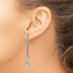 Load image into Gallery viewer, 14K White Gold Blue Topaz Dangle Earrings