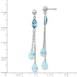 Load image into Gallery viewer, 14K White Gold Blue Topaz Dangle Earrings