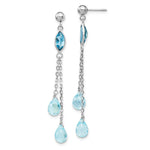 Load image into Gallery viewer, 14K White Gold Blue Topaz Dangle Earrings
